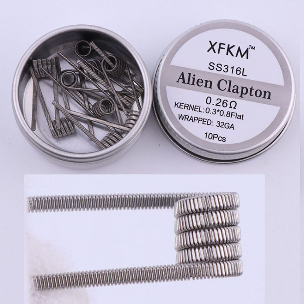 SS316L 10Pcs/Box Prebuilt Coil - Clapton Wire Pre Built ulasan dan harga