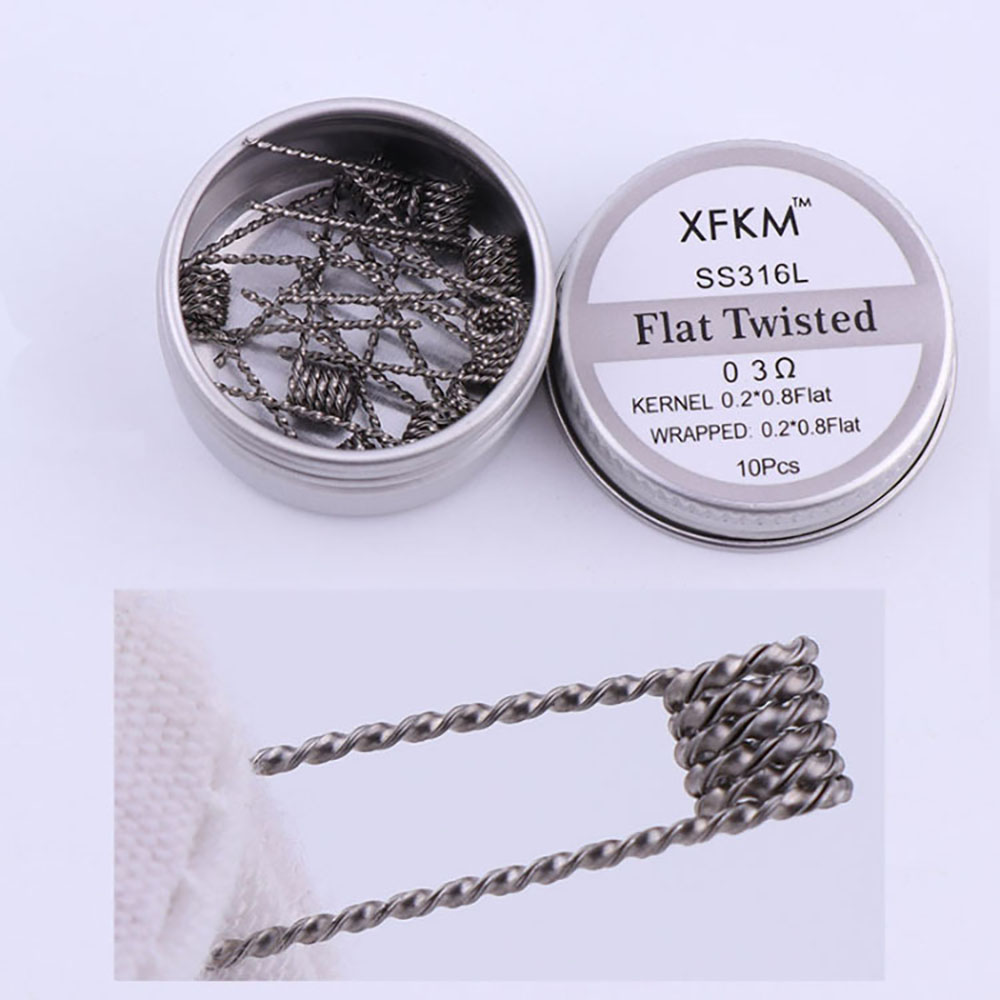 SS316L 10Pcs/Box Prebuilt Coil - Clapton Wire Pre Built ulasan dan harga