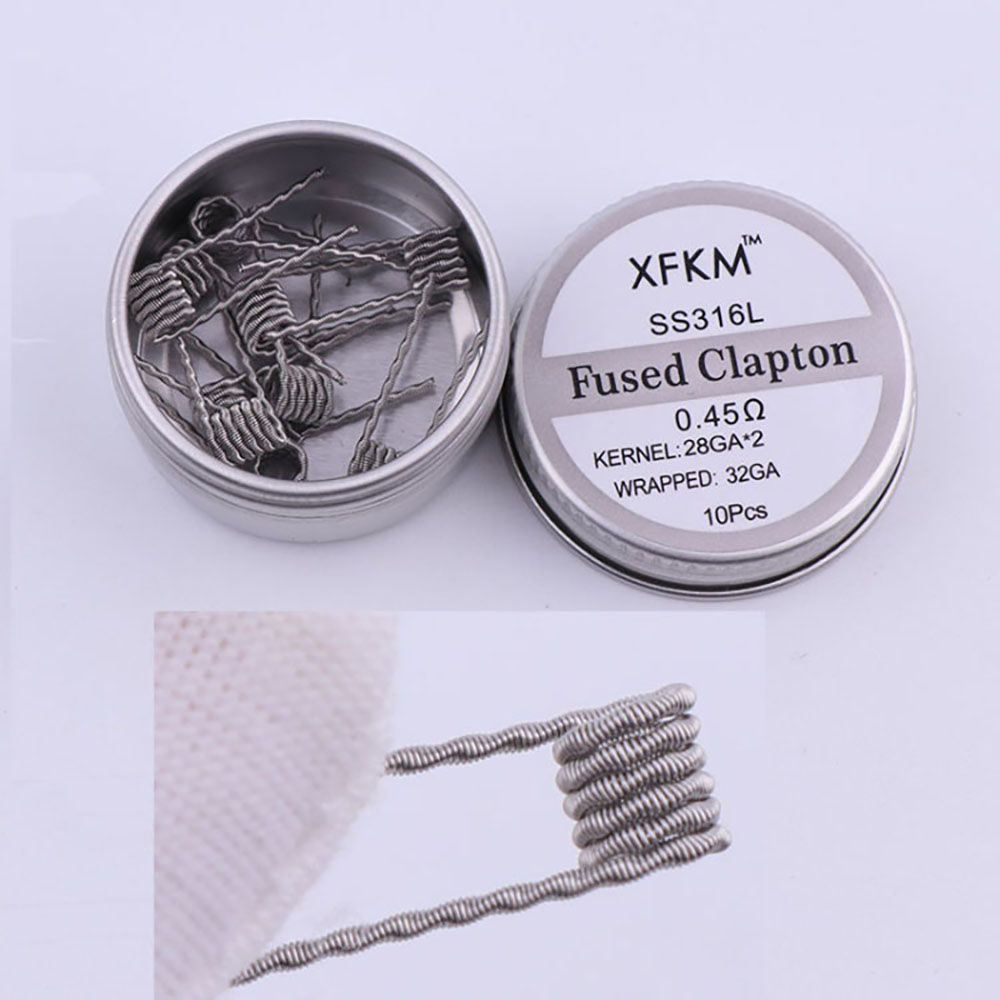SS316L 10Pcs/Box Prebuilt Coil - Clapton Wire Pre Built ulasan dan harga
