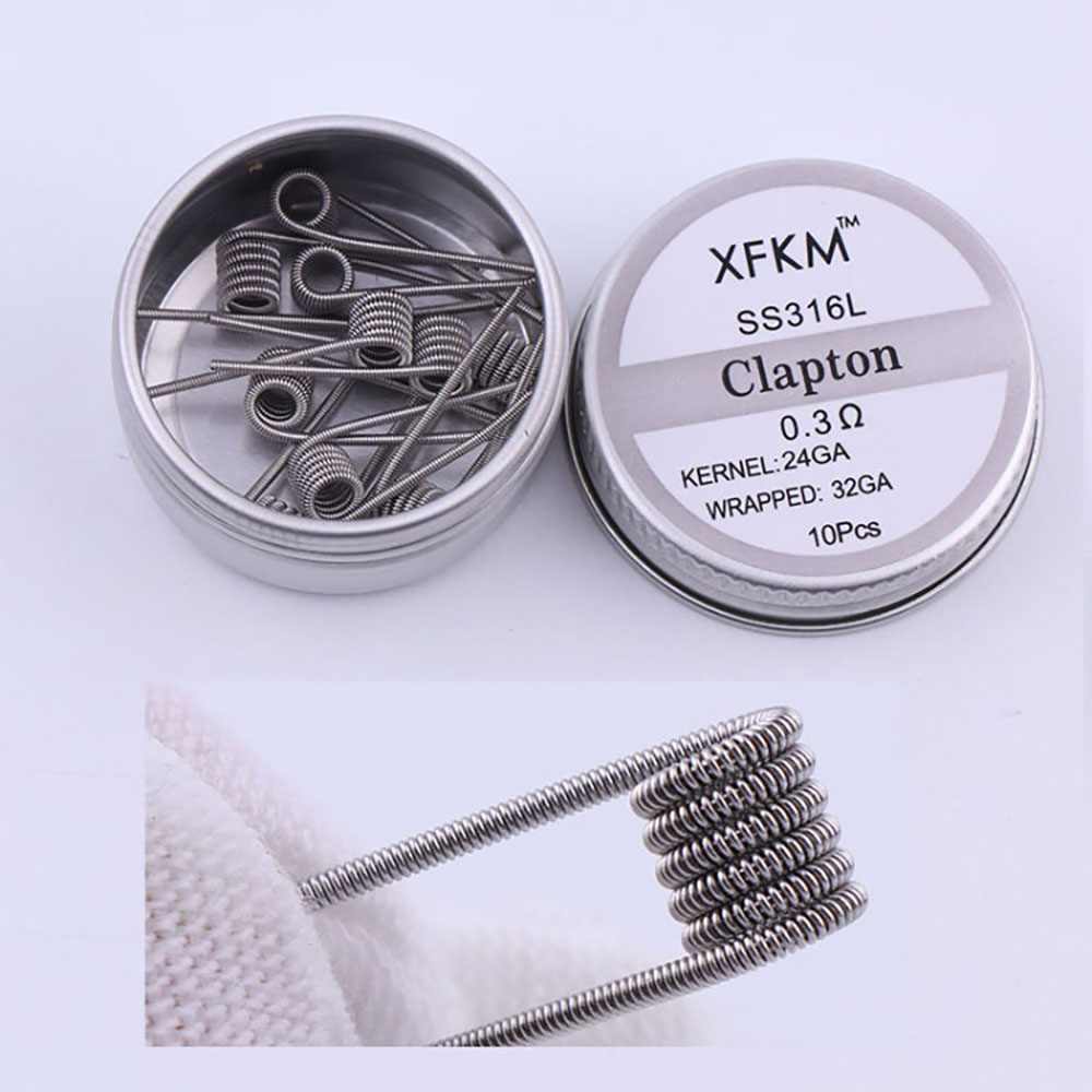 SS316L 10Pcs/Box Prebuilt Coil - Clapton Wire Pre Built ulasan dan harga