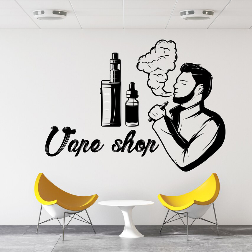Vape Shop Wall Decal Window St - Vaping Store ulasan dan harga