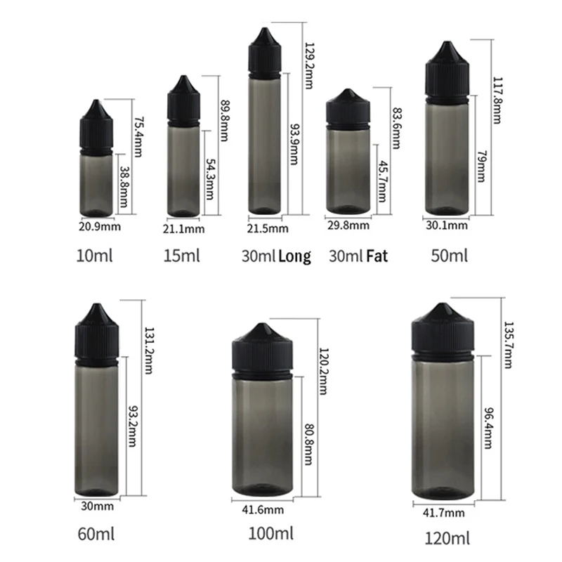 5Pcs 10/15/30/60/100/120ml Bla - Juice Bottle Dropper ulasan dan harga